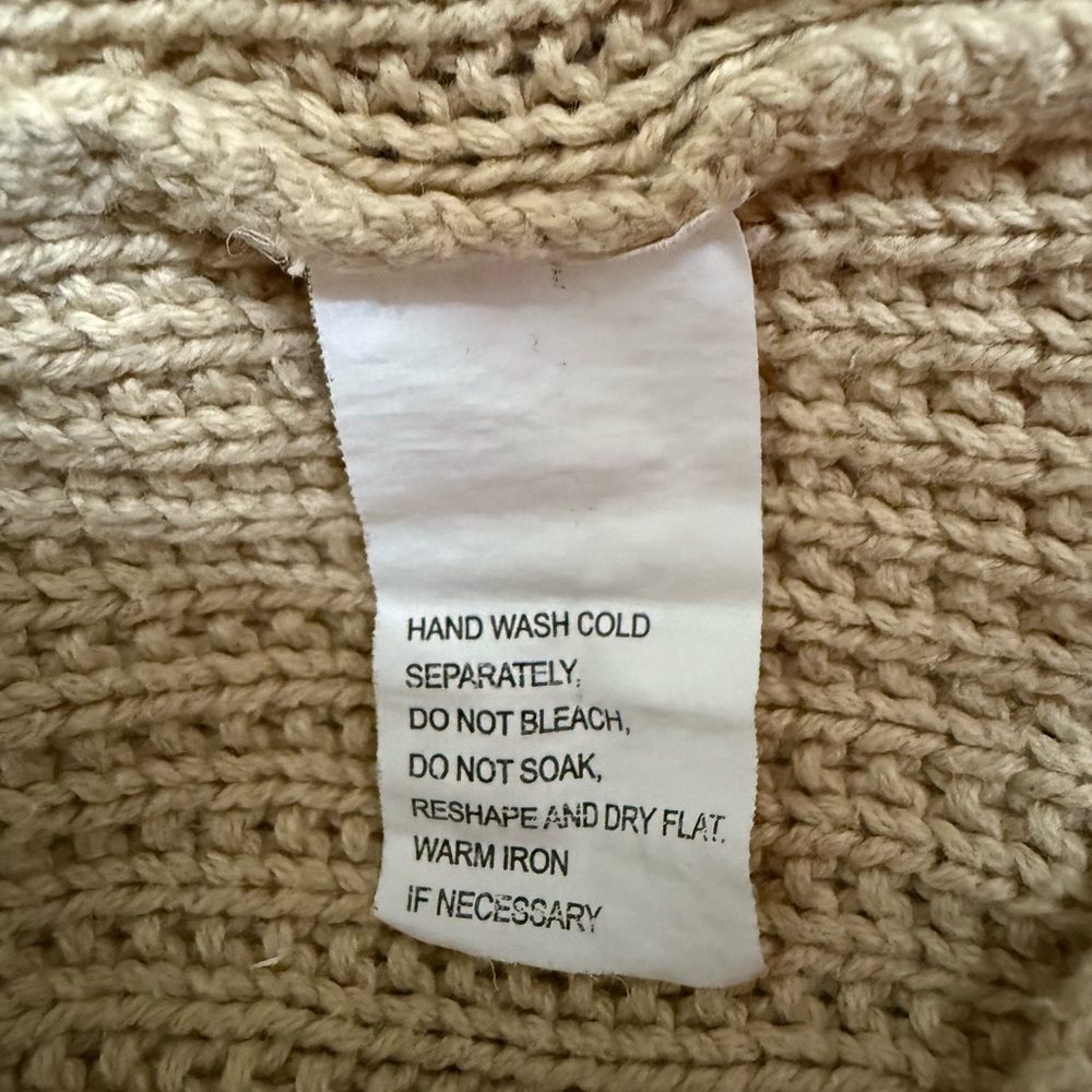 **SOLD** Jeanne Pierre Neutral Color Block Cowl Neck Tunic Sweater - Medium - Picture 7 of 8